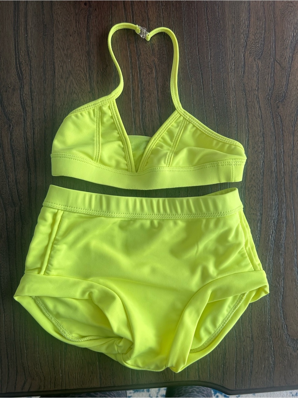 LA Dance Designs Neon Yellow Kids Two-Piece Activewear Set